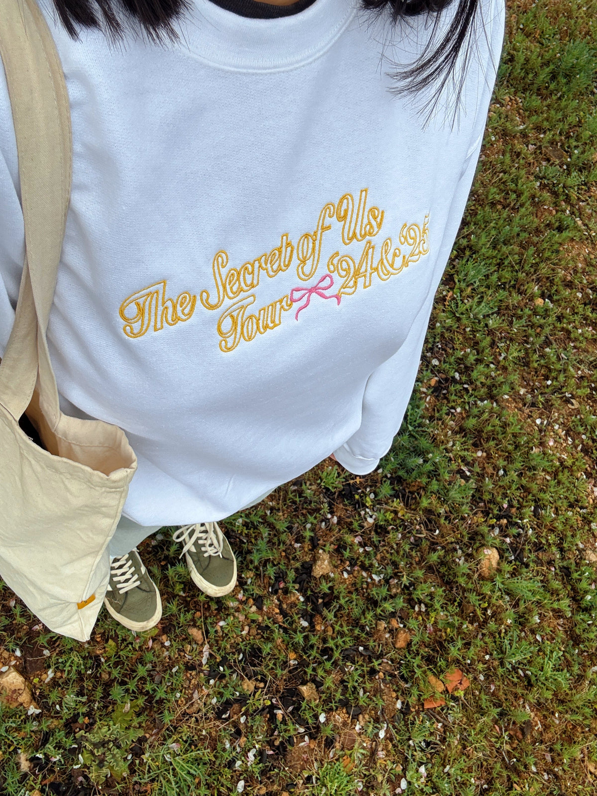 tsou tour · embroidered crewneck