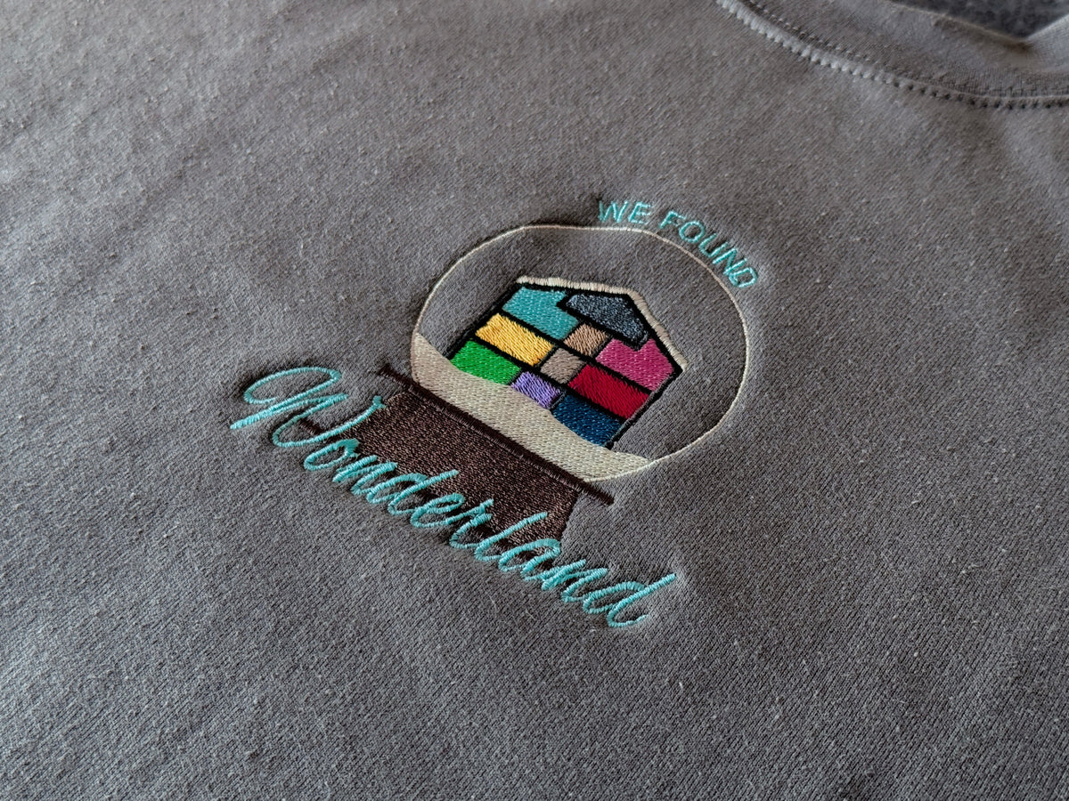 wonderland · embroidered crewneck