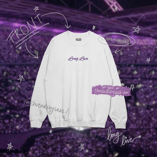 long live · graphic crewneck