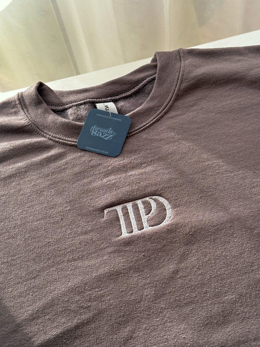 "ttpd" embroidered crewneck