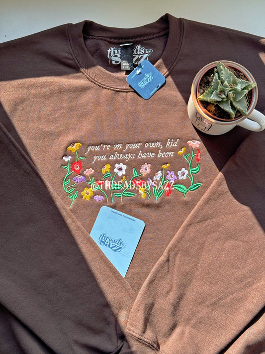 "surprise song piano" custom lyrics - embroidered crewneck